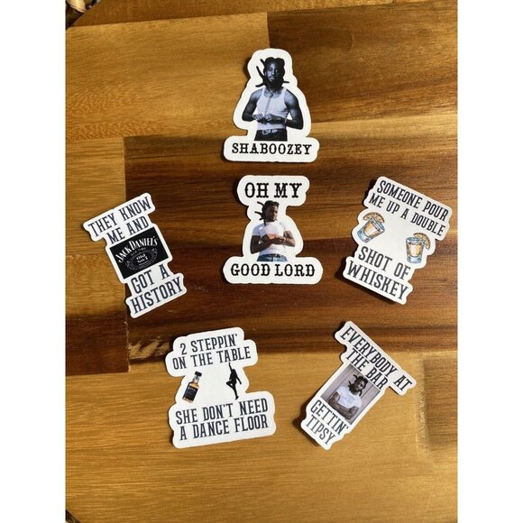 Shaboozey Inspired Sticker Set Lot Of 6 Perfect For Water Bottles Whiskey - Picture 1 of 10